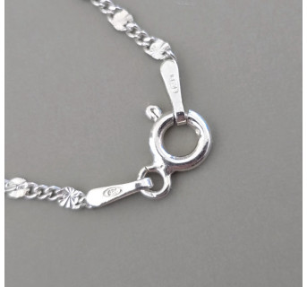 Cadena de plata Eslabón Lapidada