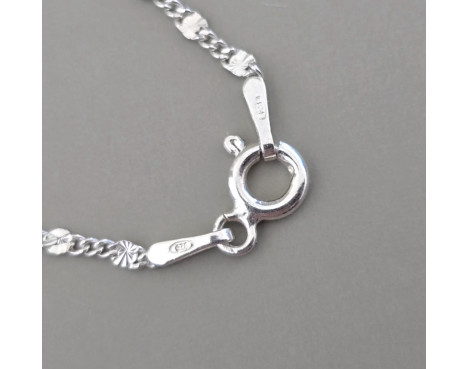 Cadena de plata Eslabón Lapidada