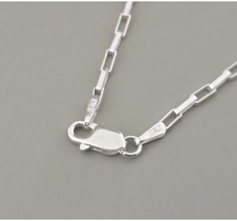 Cadena plata Forzada 45 cm.