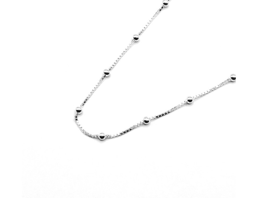 Cadena de plata Veneciana Bolas 45 cm Cadena de plata Veneciana Bolas 45 cm