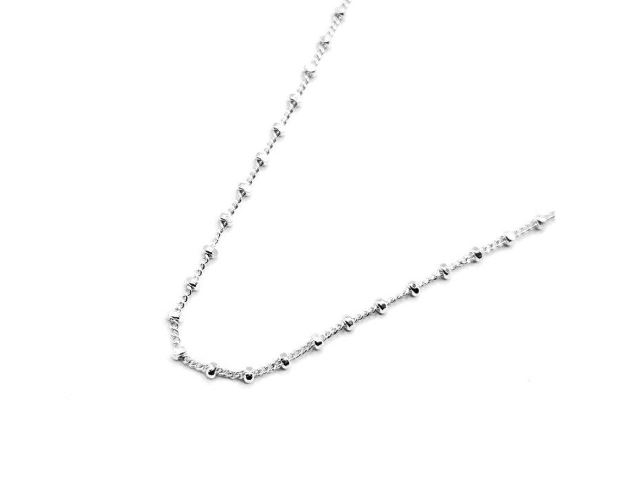 cadena de plata forzada Bolas 45 cm