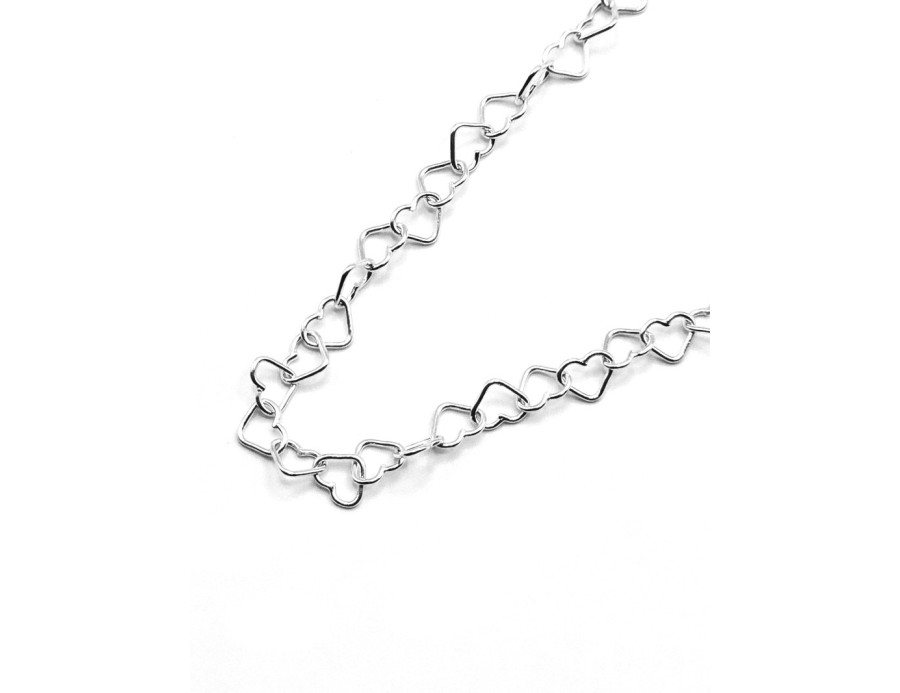 Cadena plata Corazones 45 cm.