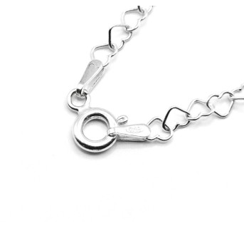 Cadena plata Corazones 45 cm.