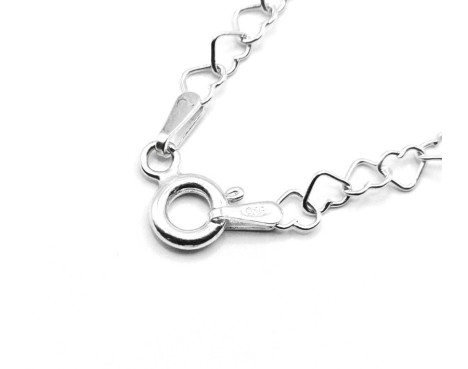 Cadena plata Corazones 45 cm.