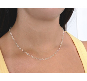 Cadena plata Corazones 45 cm