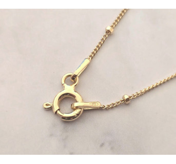 Cadena de plata baño oro Bolas 45 cm