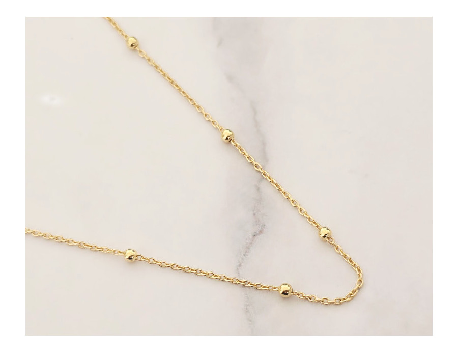 Cadena de plata baño oro Bolas 45 cm Cadena de plata baño oro Bolas 45 cm