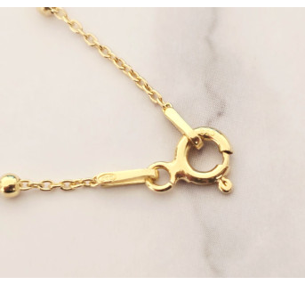 Cadena de plata baño oro Bolas 45 cm