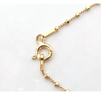 Cadena de plata baño oro Bolas 45 cm