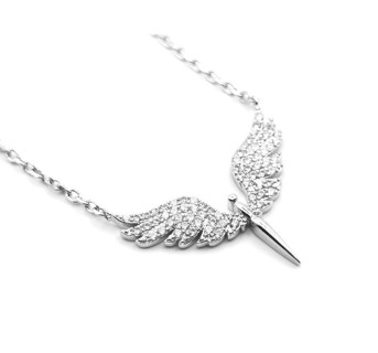 Collar de plata Alas circonitas