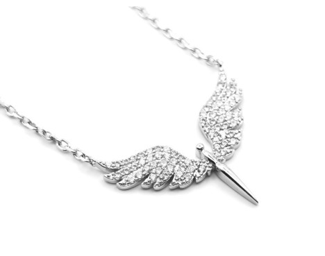 Collar de plata Alas circonitas