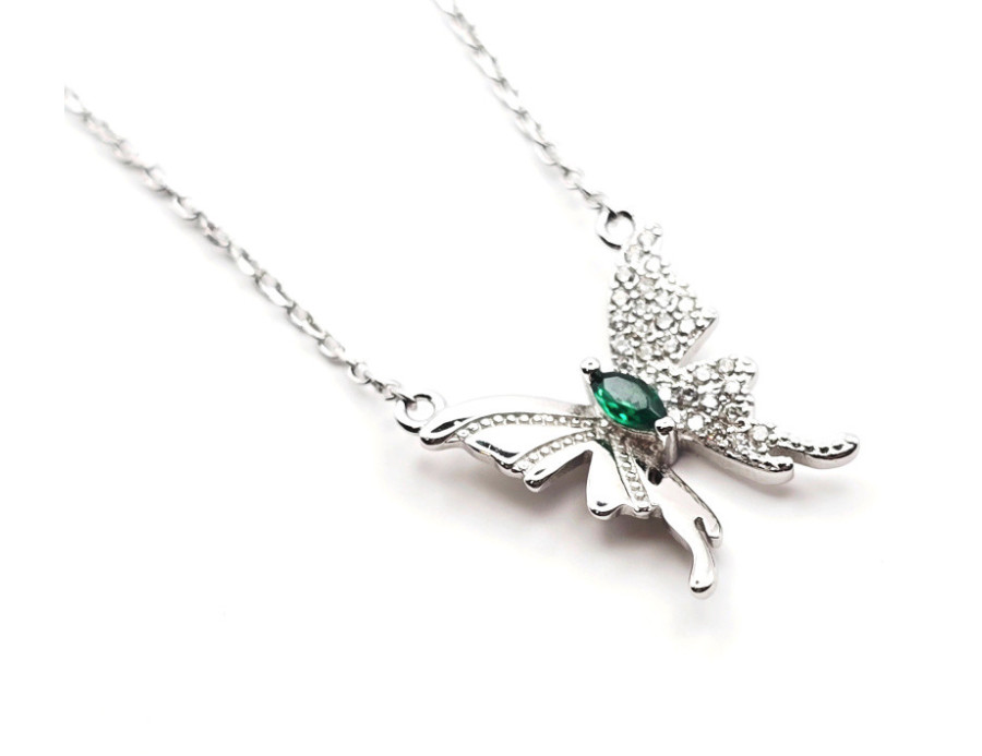 Gargantilla plata Mariposa color